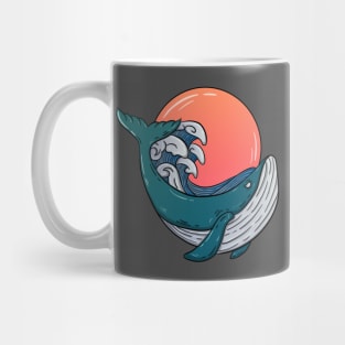 sunset whale Mug